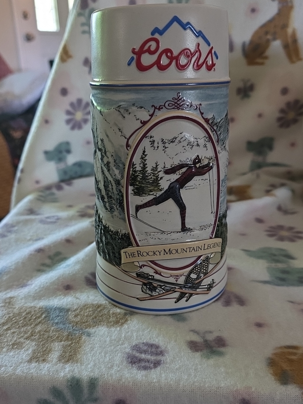 Coors Silver and Red Rocky Mountain Legend Decorative Stein